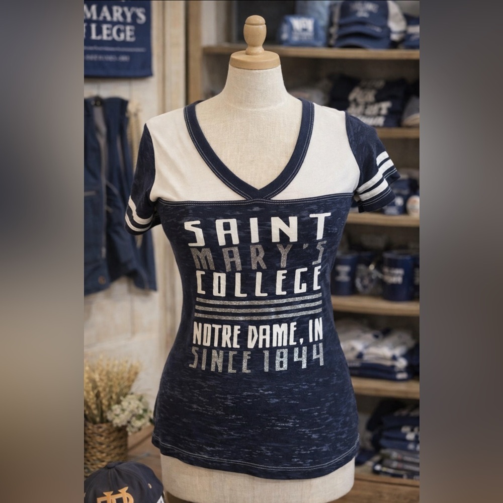 Saint Mary’s College Tshirt Blue 84 Gray Cotton Blend Tee Womens M